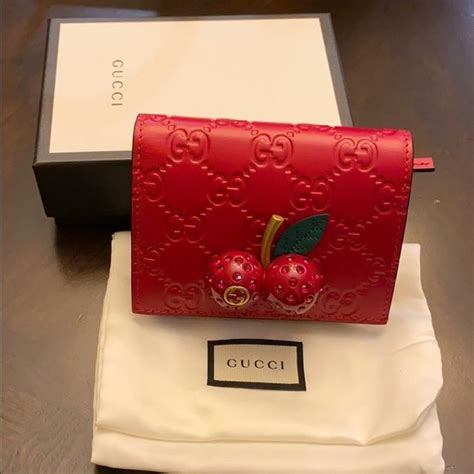 gucci strawberry cherry wallet|made in italy Gucci wallet.